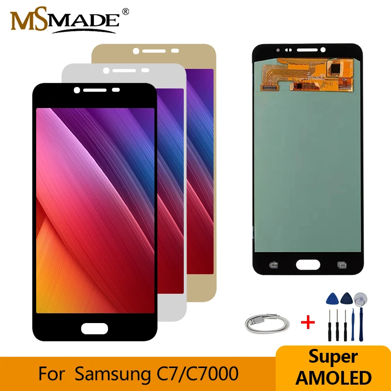 

Super AMOLED For Samsung Galaxy C7 LCD Display Touch Screen Digitizer Replacement Parts For Samsung C7000 SM-C7000 LCD Display