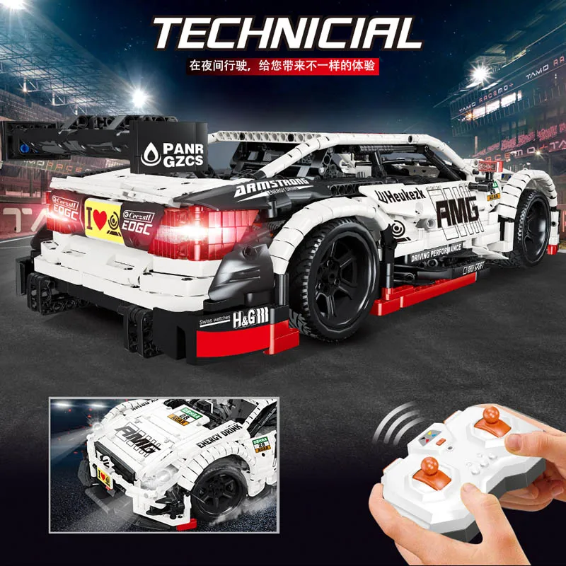 MOC C63 спортивный автомобиль AMG MOC-6687 RC двигатель мощность Функция автомобиль Fit Technic строительный блок кирпичная модель ребенок игрушка подарок