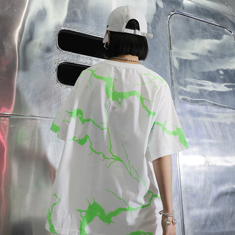 Летняя Корейская футболка в стиле хип-хоп с принтом; Прямая поставка; Ulzzang в стиле панк; уличная Винтажная футболка в стиле Харадзюку; одежда с короткими рукавами; топ; женская футболка