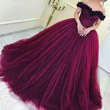 Коллекция года, винно-красное пышное платье принцессы, Арабская, Дубай, с открытыми плечами, милое, 16 лет, длинное платье для выпускного бала для девочек, большие размеры
