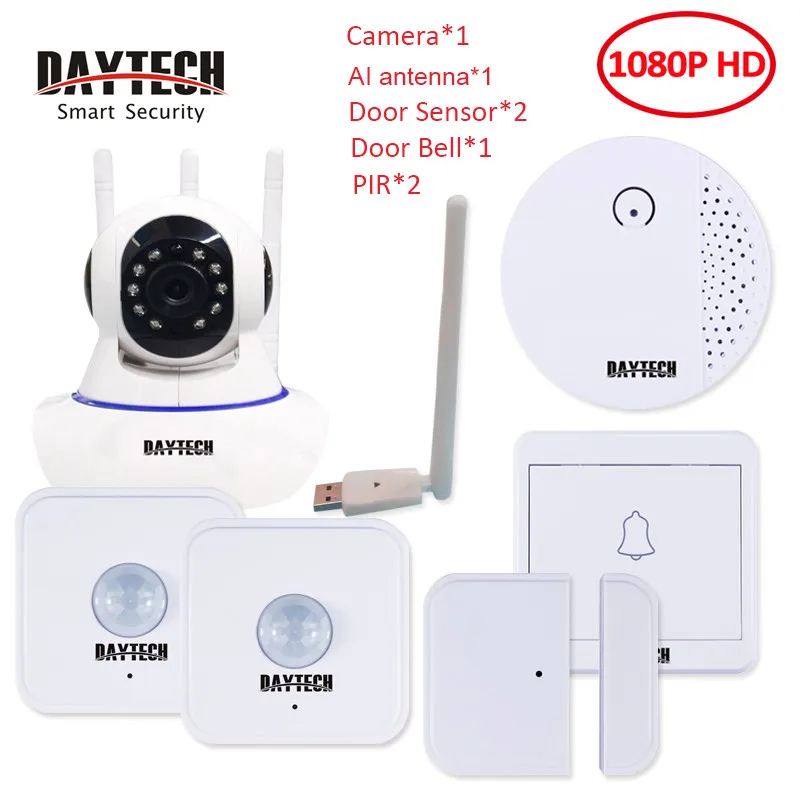 DAYETCH домашней безопасности CCTV gsm, для самостоятельной сборки сигнализация с IP камерой WiFi двухстороннее аудио 1080P Приложение iOS Android - Цвет: 8826 Kit5