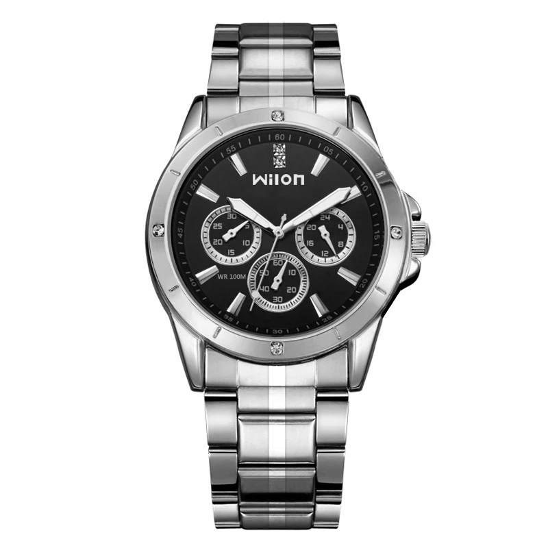 

Chino Wilon Three-eyed quartz men's watch waterproof casual student precision men watch