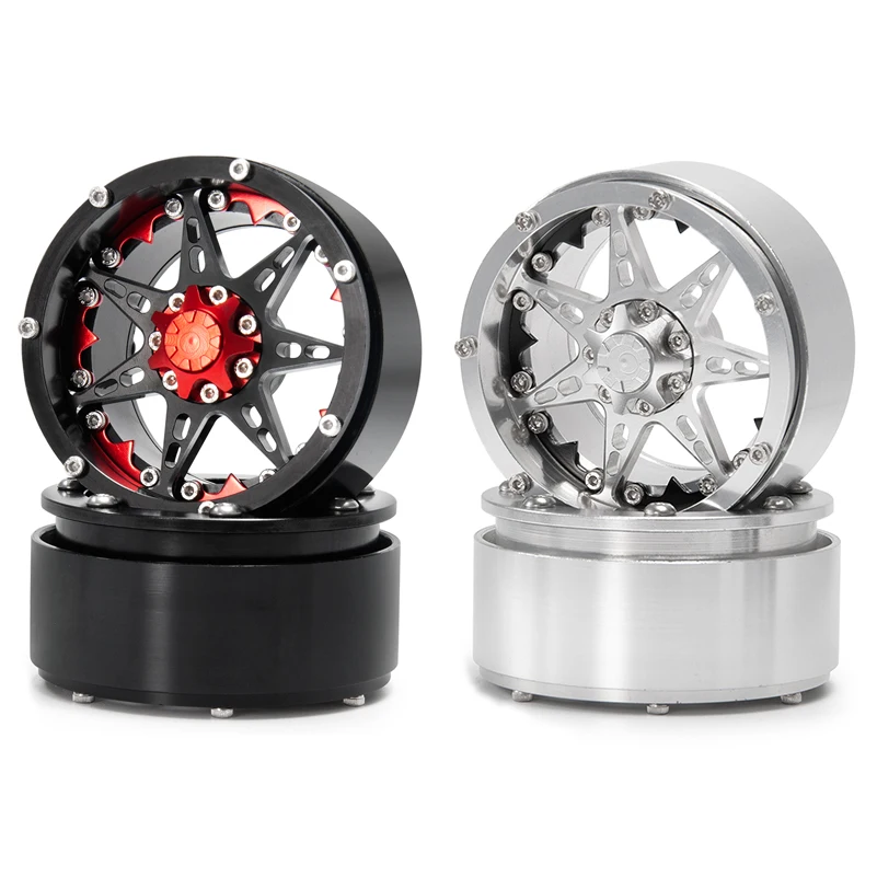 

1/2/4PCS 2.2inch RC Wheel Rims Metal Alloy Beadlock Wheel Hub Rim for 1:10 RC Crawler Car Wraith 90018 Parts