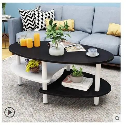 Simple and simple tea table simple modern sitting room tea table balcony Nordic oval small tea table small family creative econo - Цвет: 110x60cm