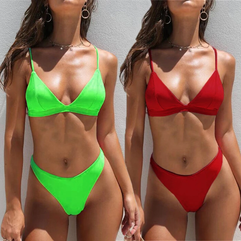 Новый женский сексуальный комплект бикини купальник купальный костюм из двух
