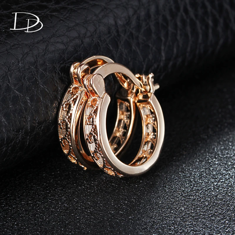 Полые дизайнерские серьги-кольца для женщин, серьги цвета розового золота, сделанные с австрийским кристаллом, Букле д 'ореиль femme DDe029