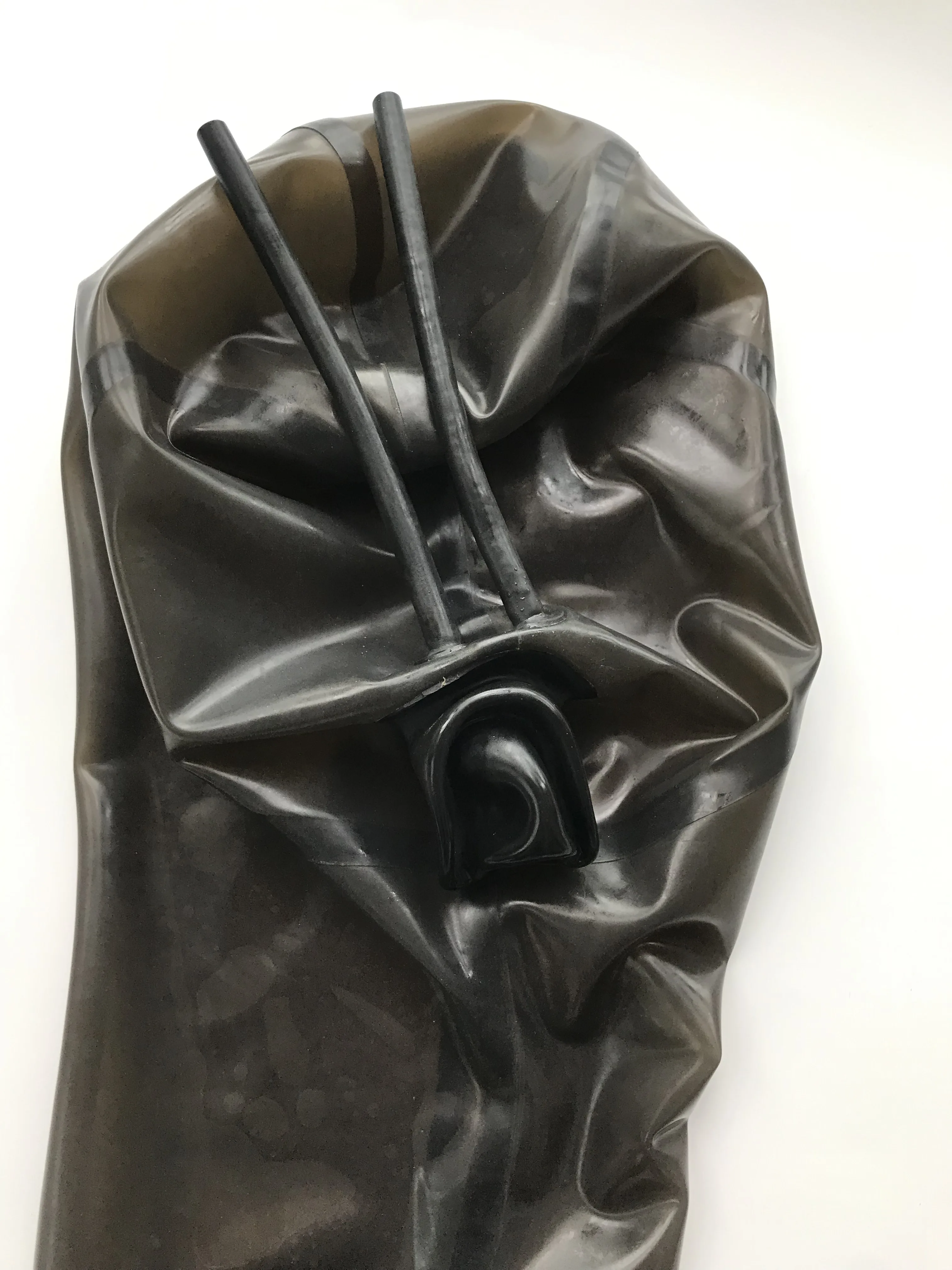 Sexy Exotic Lingerie Latex Hood Mask Fetish Teeth Gag Nose Tubes men stretch g string panties,men stretch thong underwear