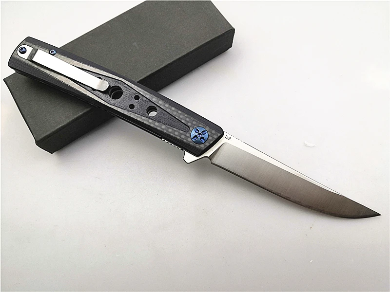EDC Kesiwo KH02 Pocket Folding Knife KH02 Ball bearing Flipper knife Carbon Fiber handle D2 blade camping outdoor survival Knife