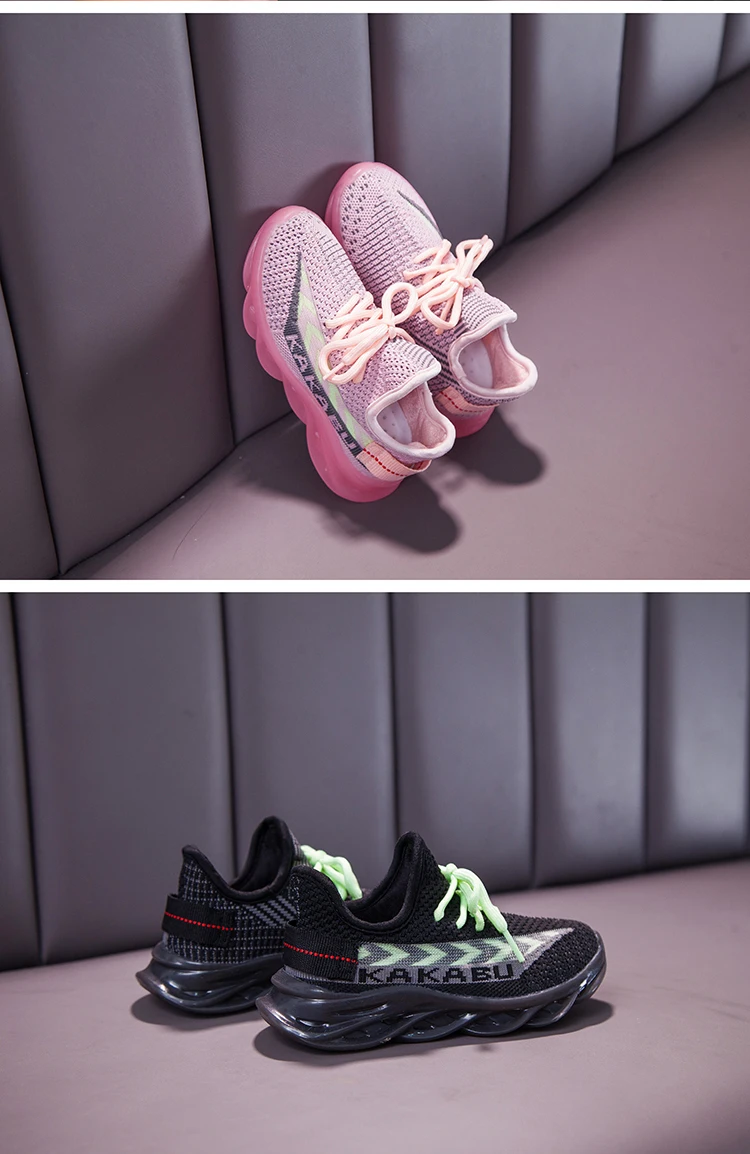 Для девочек и мальчиков; детская флуоресцентная обувь; спортивная обувь для бега; детская повседневная Весенняя дышащая детская обувь; детские кроссовки