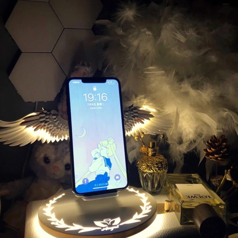 Новое беспроводное зарядное устройство Magic Angel 10W Qi для iPhone X 8, быстрая Беспроводная зарядная панель для быстрой зарядки, зарядное устройство для samsung S8 S10 Plus