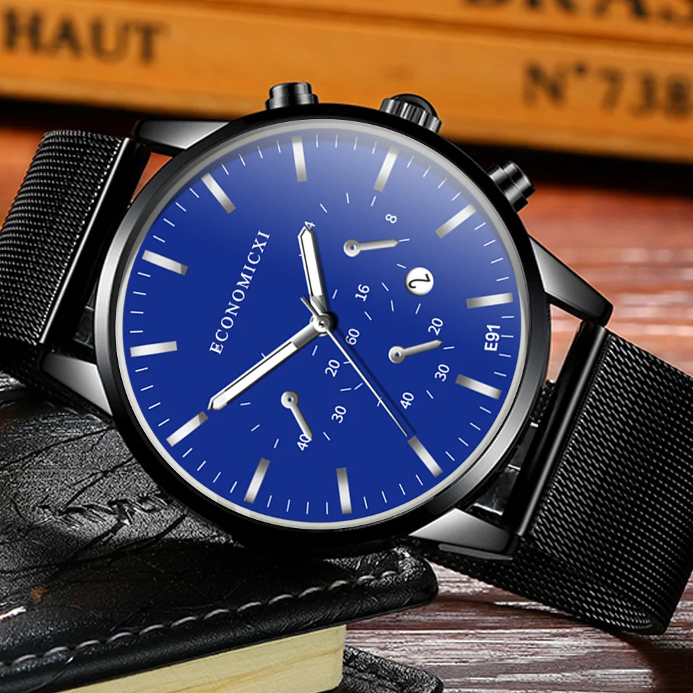 E91-SHW1/SHW2/SHW3/SHW4 простые зеркальные кварцевые часы мужские подарок