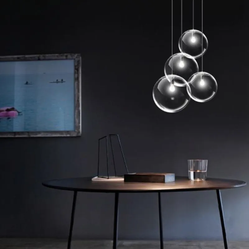 LED rope Pendant Lights Globe Chrome Glass Ball hanglamp Lustre Suspension Kitchen Fixture Home hanging E27 | Лампы и освещение