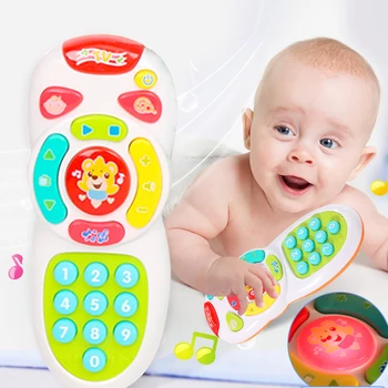 

Multifunction Electronic Cellphone Simulation TV Remote Control with Light Musical Telephone Baby Kid Early Educational Toy