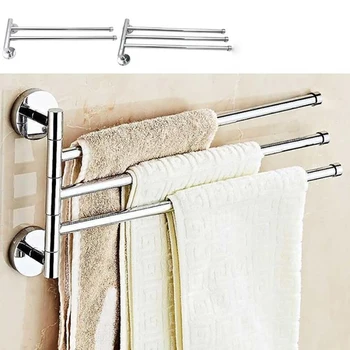 

Towel Rack Holder 360 Degree Rotation Bathing Towel Rack Double Washrag Bar Hanger Bath Room Washcloth Rail Shelf