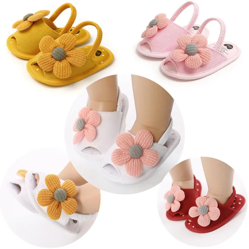 Chaussures d'été pour bébés filles | Chaussures plates à semelle souple, antidérapantes fleur, chaussures de berceau pures nouveau-né premier marcheur, offre spéciale