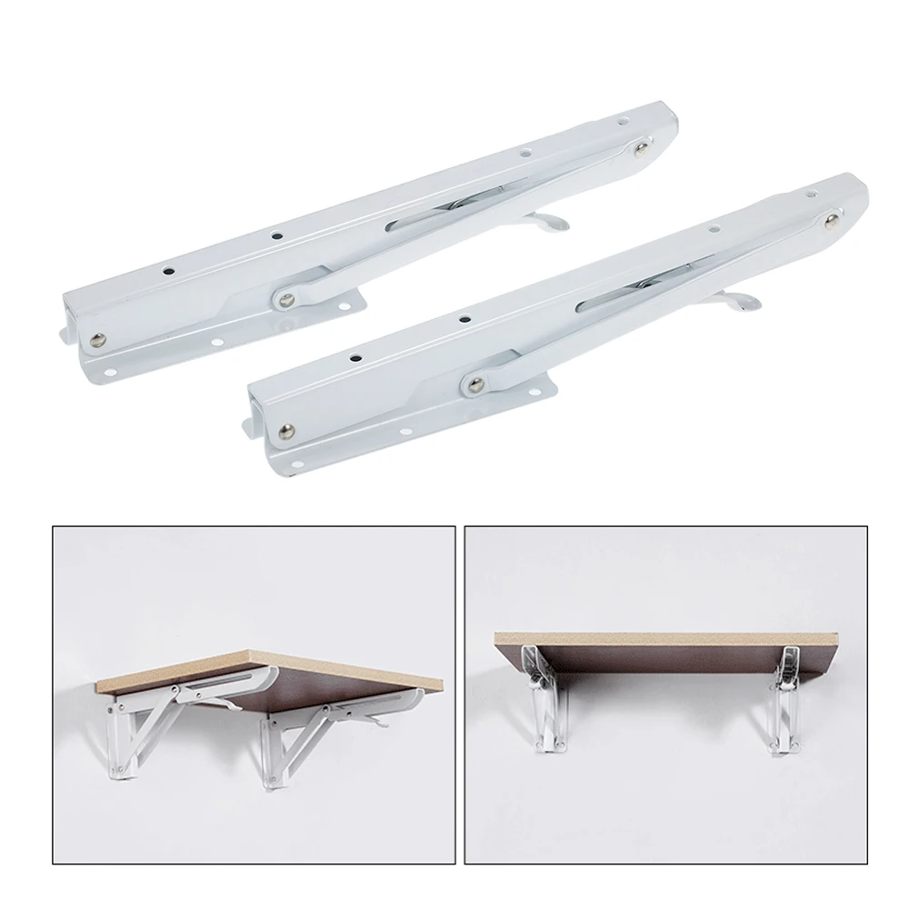

2pcs/set Folding Triangular Brackets Wall Mounted K-type Shelf Brackets Shelf Heavy Duty Carbon Steel with Mounting Screws