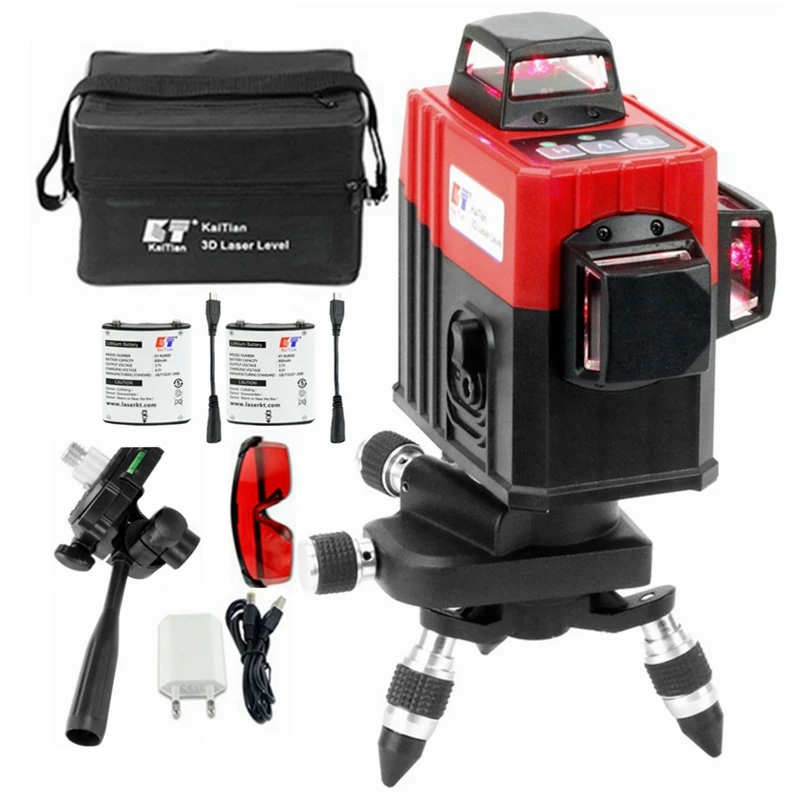 Kopen Kaitian 12 Lijnen 3D Laser Niveau Zelfnivellerende 360 Degre Horizontale Verticale Cross Krachtige Level Laser Tool Met Outdoor detector