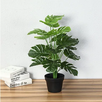 

60 CM Artificial Real Touch Monstera Tree Plants Fake Tropical Tree Plants Home Garden Decor No pot