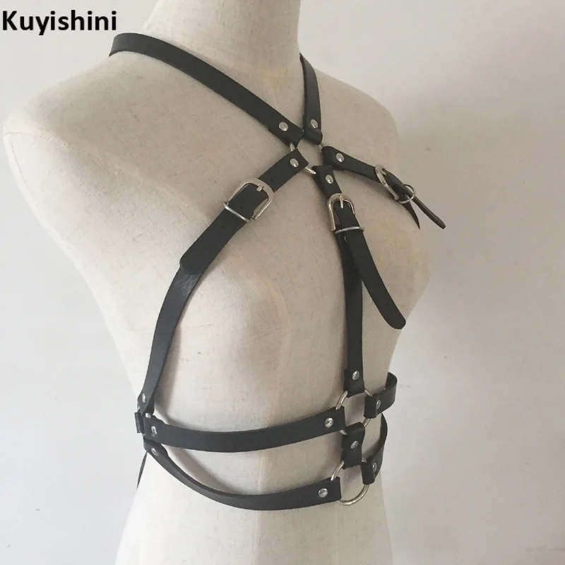 Сексуальная Женская кожаная лямка жгут без спинки кроп топ леди Связывание пояс лоскутное черное платье-футляр для вечеринки Топ