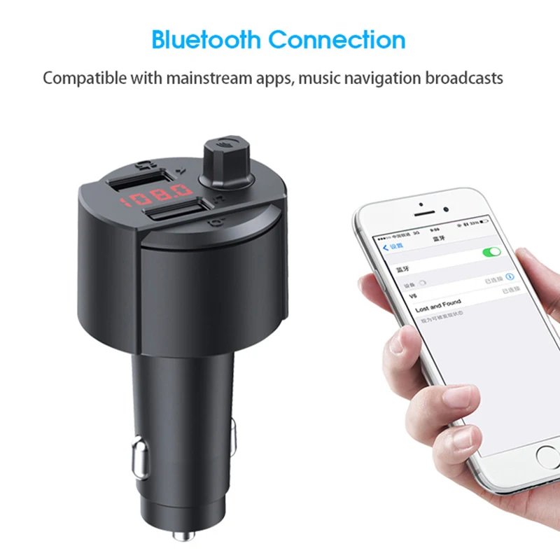 Двойной USB автомобильный Bluetooth 5,0 MP3-плеер многофункциональный автомобильный ресивер с громкой связью плеер комплект HSJ-19
