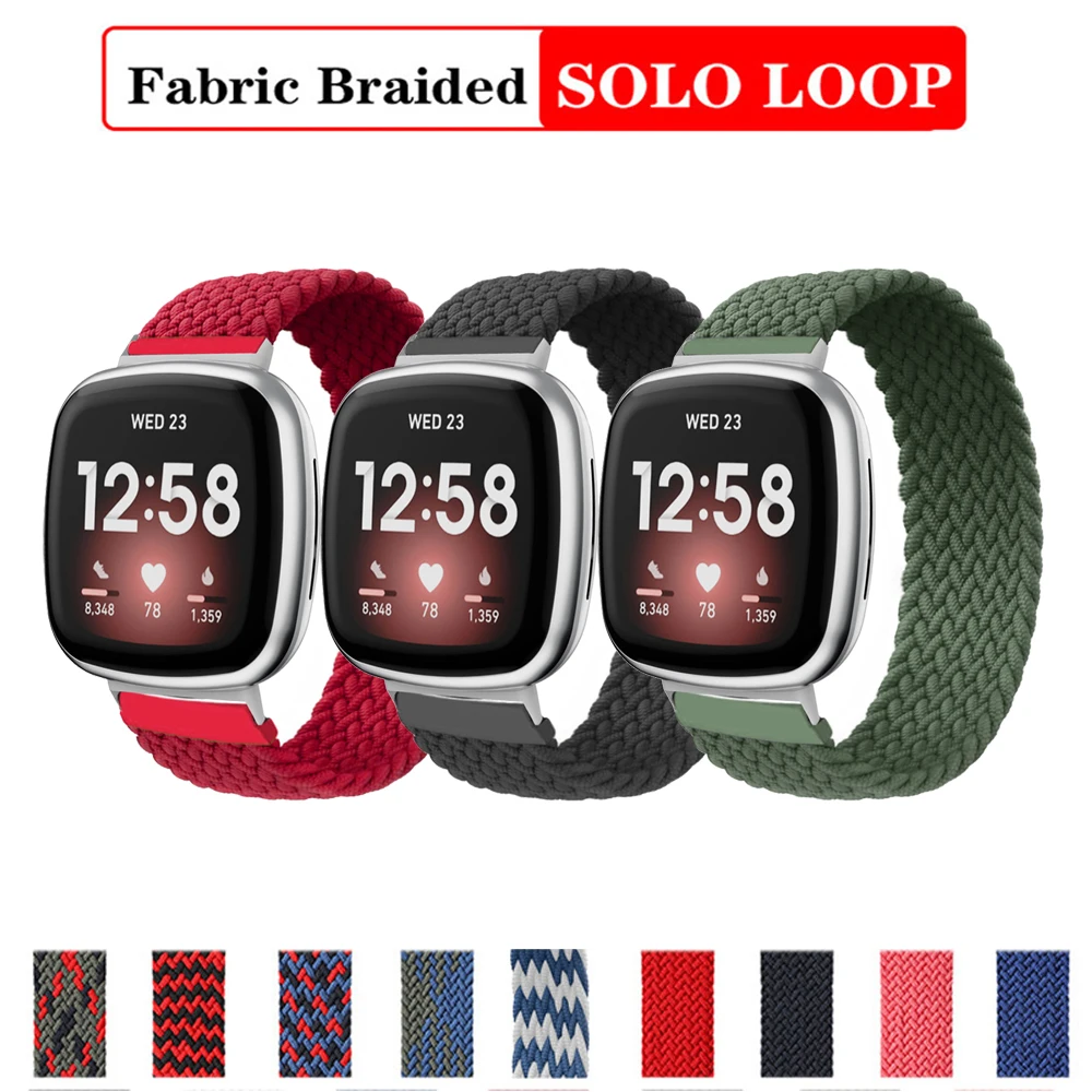 

Ремешок для Fitbit Versa 4 3, эластичный Браслет для fitbit Sense, нейлоновый ремешок для соло, сменный ремешок для наручных часов
