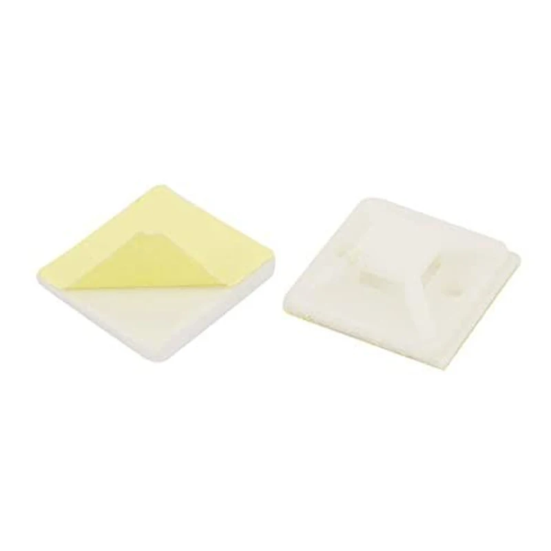 Cable Tie Mounts 100PCS Cable Tie Bases Mount 22X22 Wire Removable Self Adhesive Wall Holder Car Fixing Seat Clamps Suction Positioning Sucker