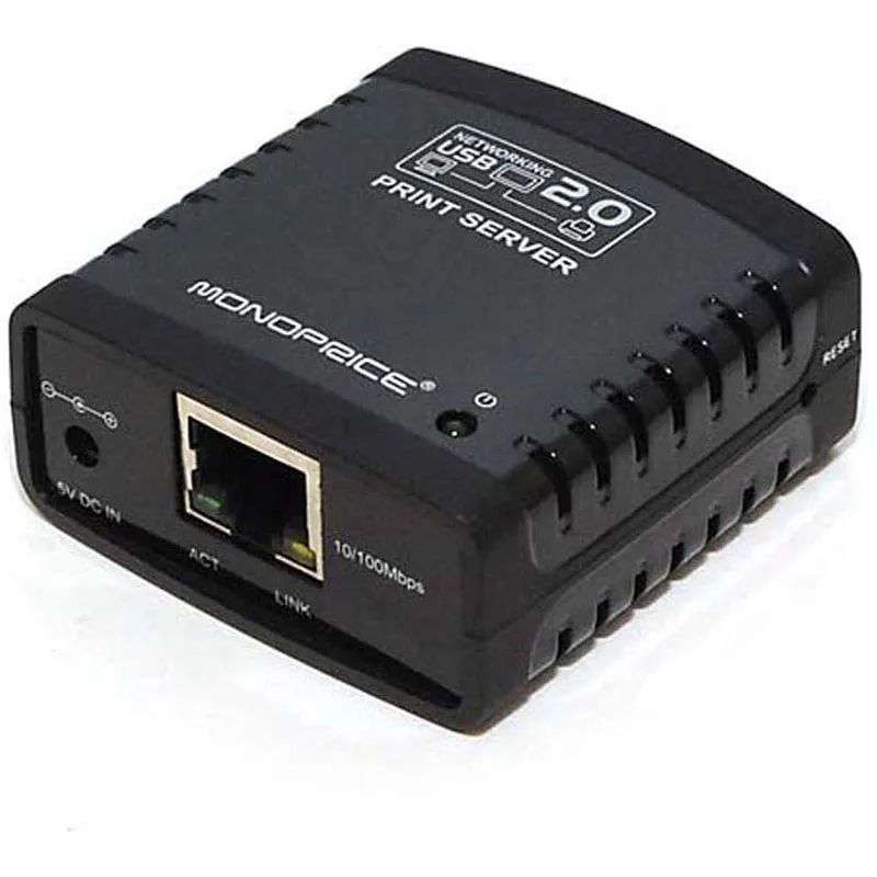 10/100 Мбит/с Ethernet к USB 2 0 Сеть LPR печать сервера LAN адаптер принтеры поделиться черный