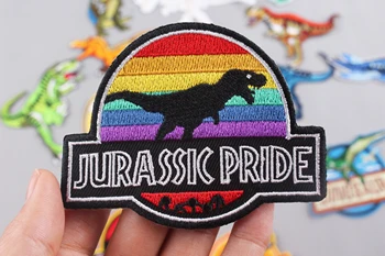 

Jurassic Park Iron On Patches On Clothes Stickers On Fabric Cool Quality Boys Decoration Sew On Appliqued Hole Embroidered Patch