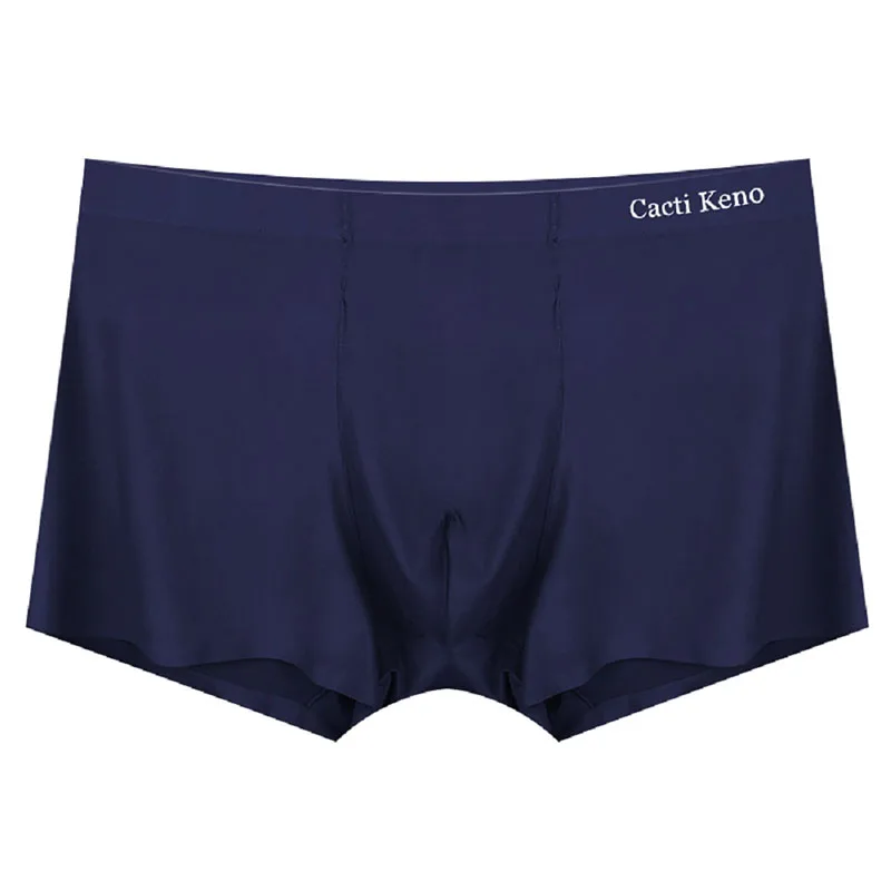 Navy Blue Ice silk, мужское нижнее белье, bielizna cueca masculina, боксеры, homme ropa interior para hombre, сексуальные гей боксеры, majtki meskie calzoncillo - Цвет: Navy Blue