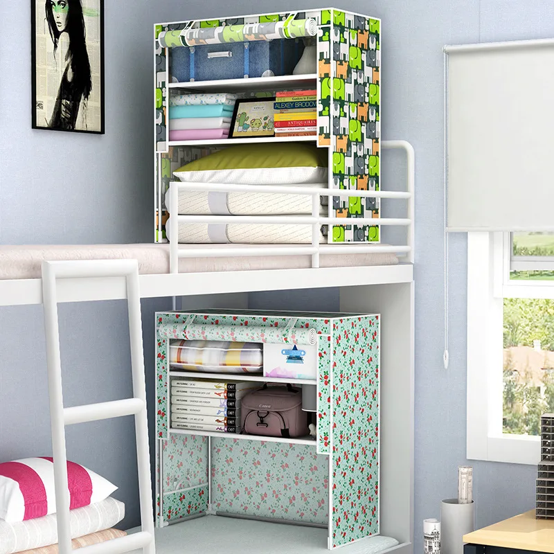 

Simplicity Cloth Wardrobe Dormitory Useful Product Single Apartment Wardrobe College Student Dormitory Upper Berth Bunk Bedside