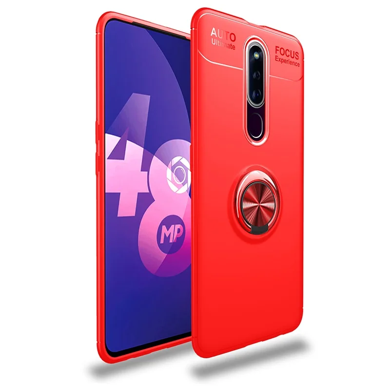red Корпус телефона для OPPO F11 Pro чехол роскошный кожаный мягкий силиконовый Край Ткань задняя оболочка защитный для OPPO F11 корпус Coque - Цвет: red
