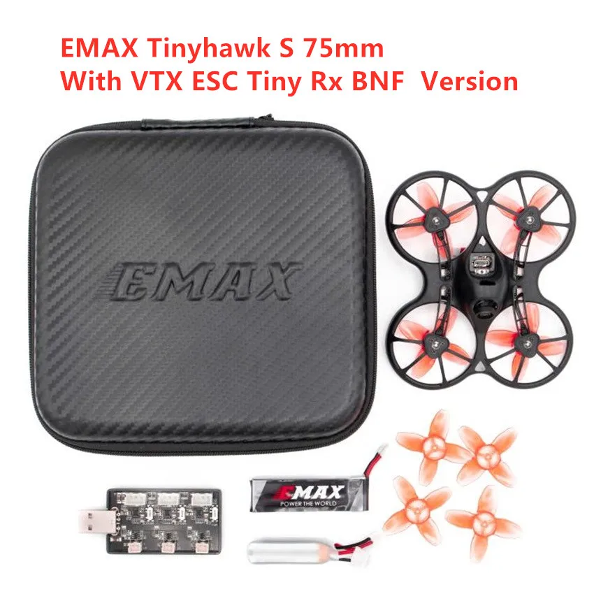 Радиоуправляемые вертолеты BNF EMAX Tinyhawk S 75 мм F4 OSD 1-2 S микро закрытый FPV гоночный Дрон TH0802 мотор 600TVL CMOS камера 25 МВт VTX