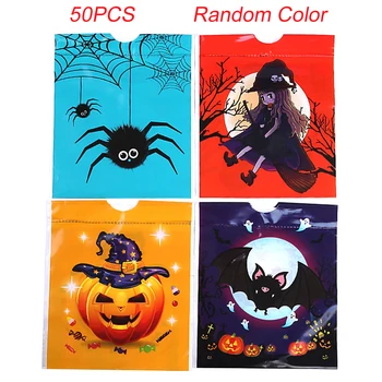 

50pcs Party Favor Reusable Pouch Baby Shower Birthday Halloween Decor Packaging Gift Bag Cute Candy Portable Drawstring Biscuits