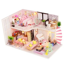 DIY Миниатюрный Кукольный домик сборные наборы игрушка 3D Мини ручной работы деревянная вилла мебель игрушки дом для девочек развивающие игрушки