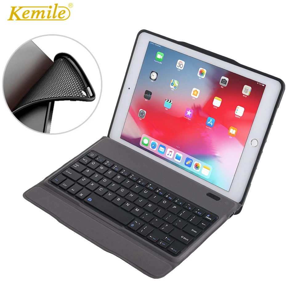 Чехол из мягкого ТПУ для iPad 6th 9,7 Bluetooth клавиатура с карандаш держатель, кожаный чехол для iPad 9,7 Pro 9,7 корпус клавиатуры