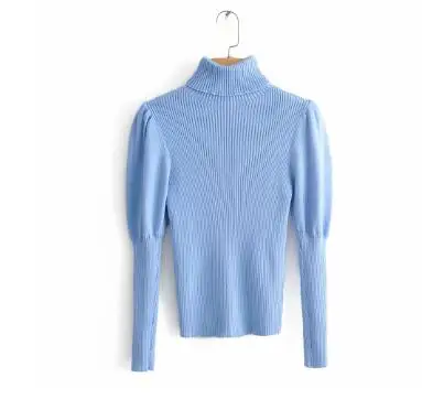 2019 women fashion turtleneck puff sleeve basic knitting sweater autumn solid color casual slim pullovers chic leisure tops 2019 women fashion turtleneck puff sleeve basic knitting sweater autumn solid color casual slim pullovers chic leisure tops