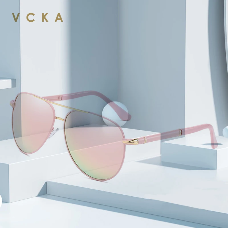 

VCKA Classic Polarized Sunglasses Men Women Brand Designer Vintage Driving Pilot Man Eyewear Sun Glasses UV400 Oculos De Sol