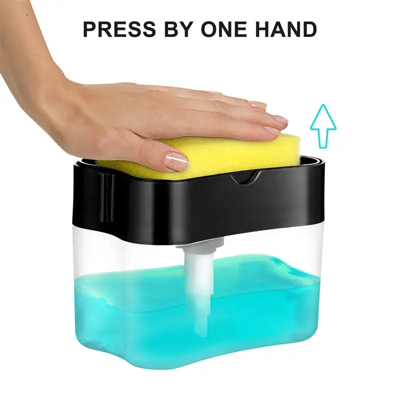 

Kitchen Soap Dispenser Manual Press Soap Pump Foam Soap Dispenser Sponge Bracket