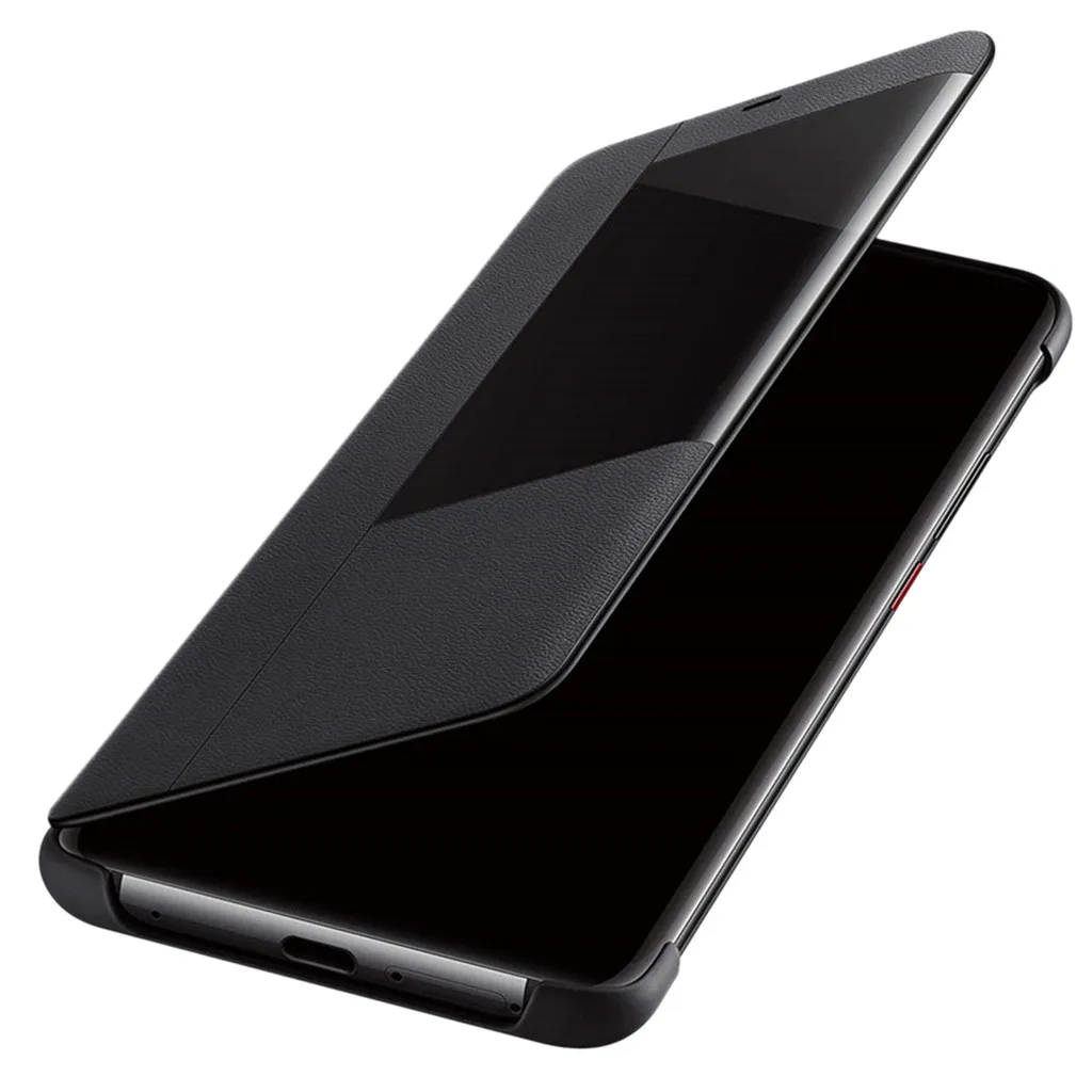Luxury Sleep Wake Clear View Flip Cover Flip Leather Case Cover TPU+PC Kickstand Dirt-resistant For HUAWEI MATE 20 6.53 inch