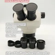 Научный SMZ630 8x-50x Тринокулярный Стерео микроскоп/головка микроскопа/Аксессуары для микроскопа