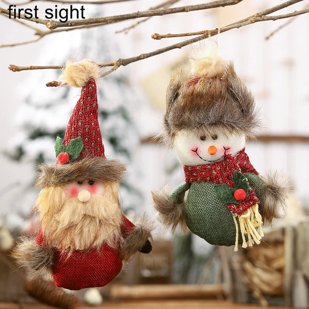 

New Year Christmas Tree Decoration Pendant Doll Pendant Santa Snowman Gift, Festive Family Party Atmosphere Decoration