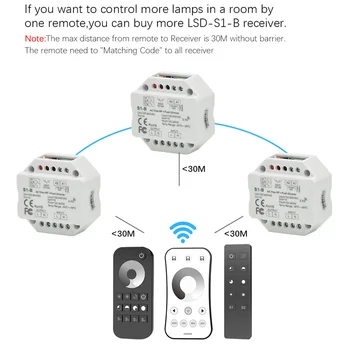

Triac LED Dimmer 100-240VAC Wireless RF Dimmable Push Switch 2.4G Remote Controller Single Color LED Bulb Lamps Dimmer new