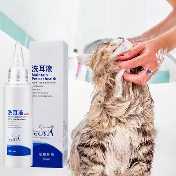 

Pet Cat Dog Ear Wash Liquid Care Cleaning 60ML Ear Drops Cleaning Supplies Pet Ear Cleaning Solution For Puppy
