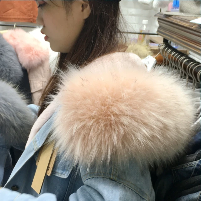 WHITNEY WANG Зимняя мода уличная из искусственного меха с капюшоном шерстяная подкладка Толстая джинсовая Парка женская джинсовая верхняя одежда пальто