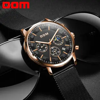 

2020New DOM Luxury Brand Men Business Watches Chronograph Waterproof Quartz Wristwatch Full Steel Male Clock Relogio Masculino