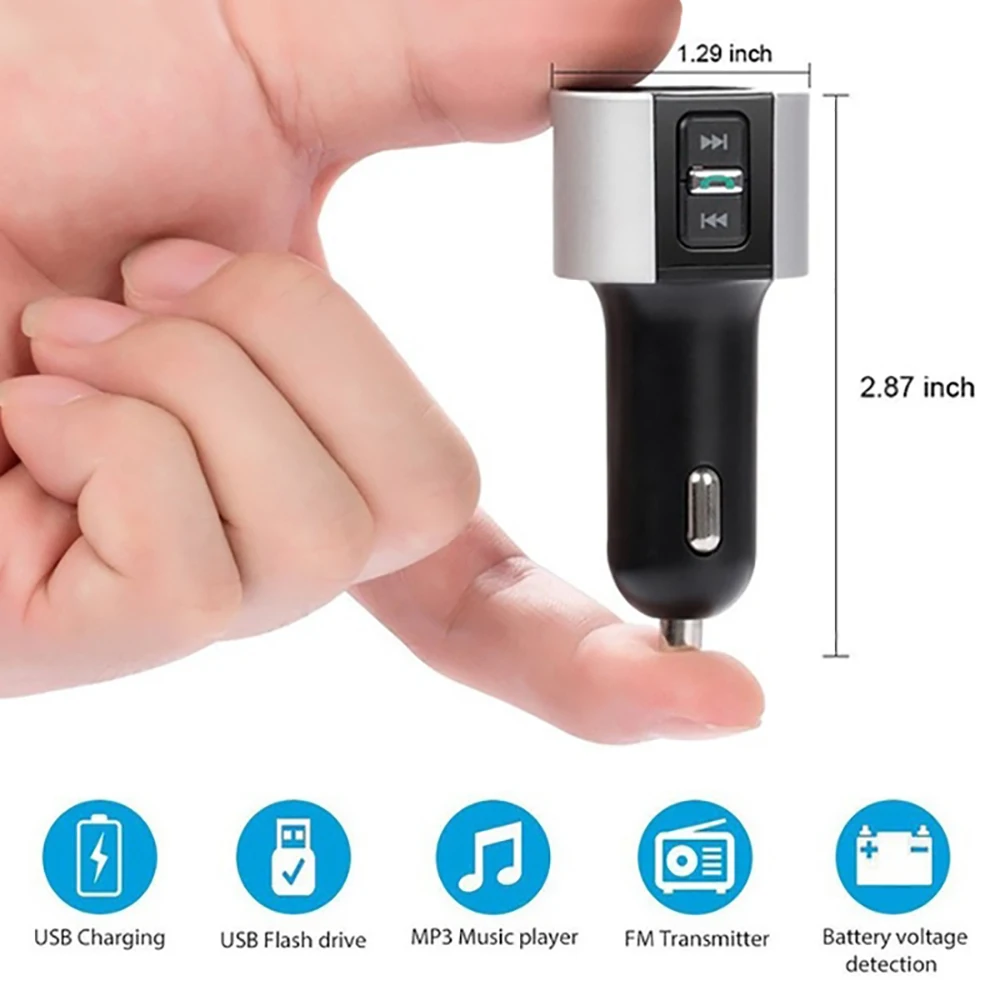Victsing Bluetooth fm-передатчик беспроводной fm-радио адаптер MP3-плеер автомобильный комплект с громкой связью 5 В Двойное Зарядное устройство USB порты