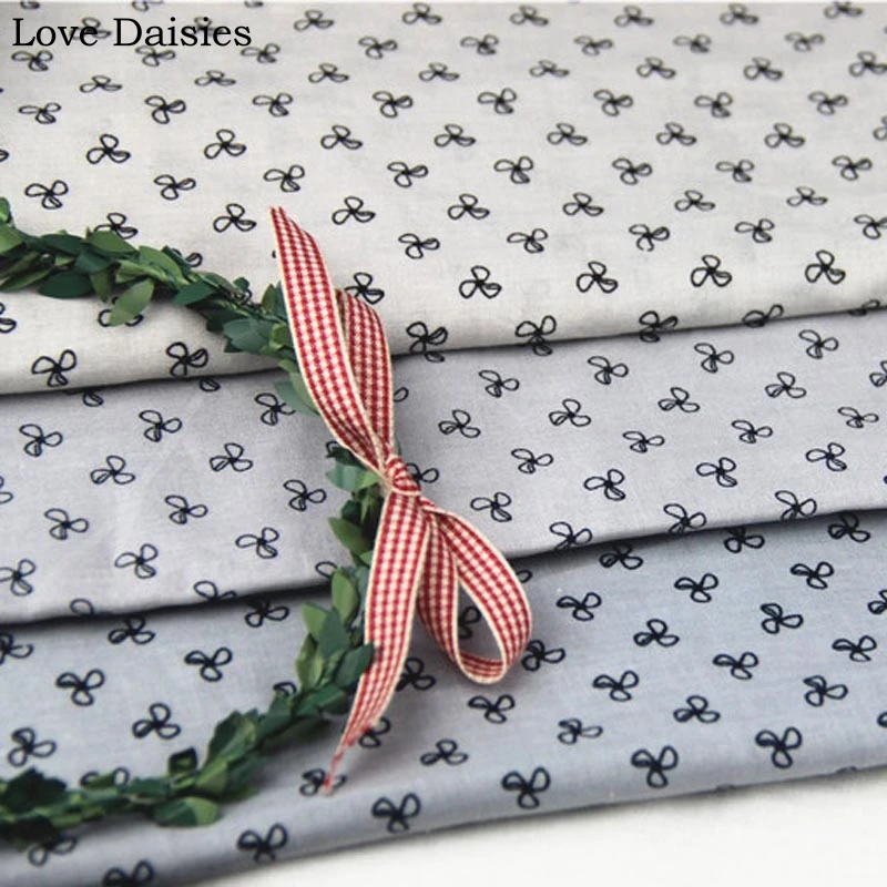 Хлопок/лен, бежевый светильник, серый, голубовато-серый, с принтом клевера, тонкая ткань для летней одежды, блузка, платье, рубашка, топ, штаны, подушка