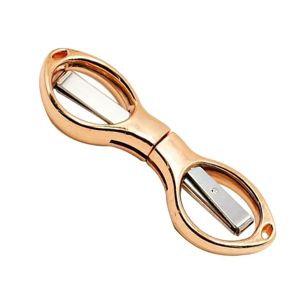 Rose Gold 1 шт. мини из нержавеющей стали складной брелок-ножницы рыболовные ножницы кемпинг инструмент серебро/золото - Цвет: Rose Gold