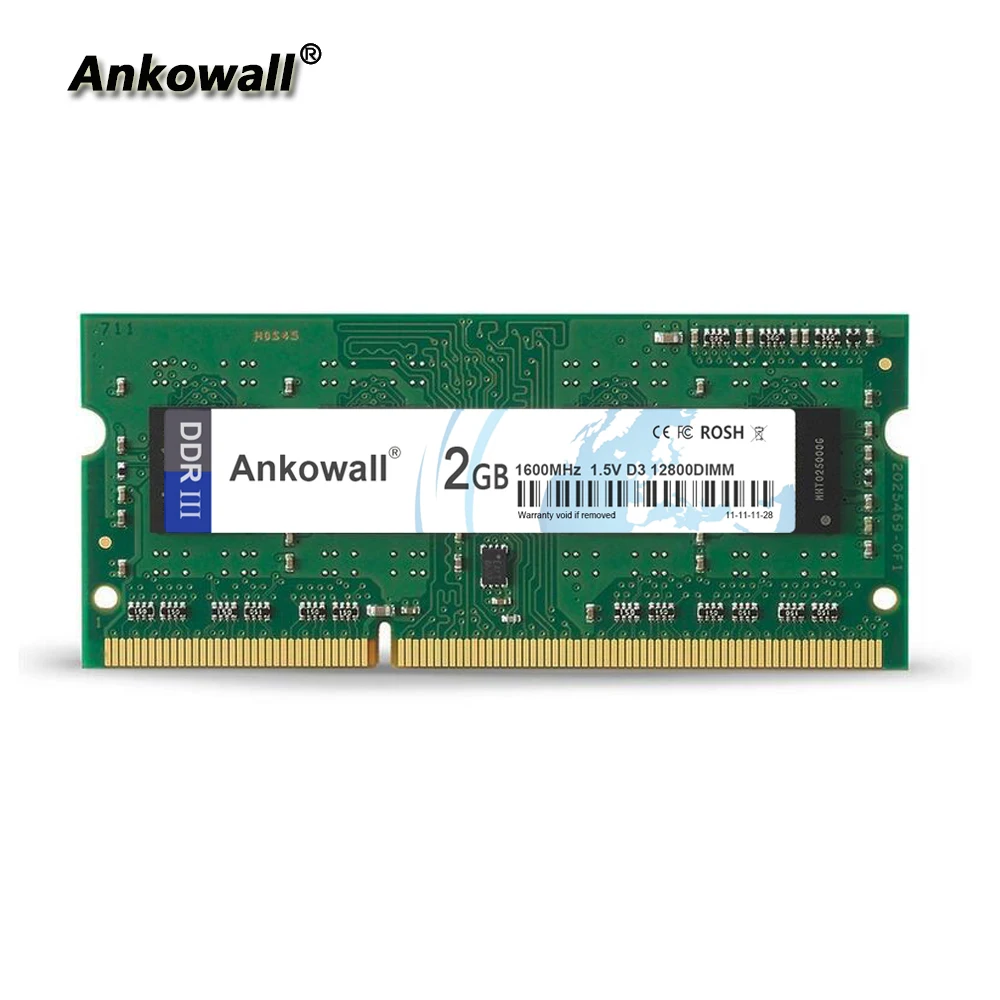 Ankowall DDR3 1600Mhz 4GB (комплект 2GB 2X2 GB) ram 1600 MHz ноутбук память PC3 12800 ram|Оперативная память| |