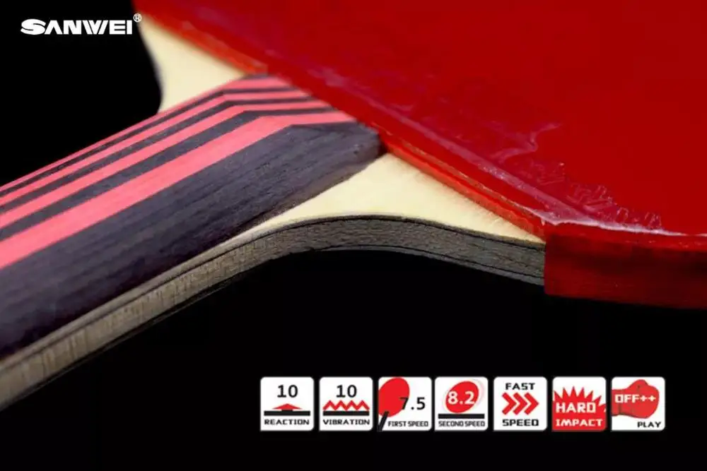 SANWEI углеродное волокно ITTF одобрено высокое качество TAIJI резиновая ручная сборная ракетка для настольного тенниса/ракетка для пинг-понга